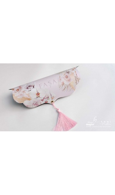 Trusou de botez cu pampass orhidee si frame gold elegant si modern 14